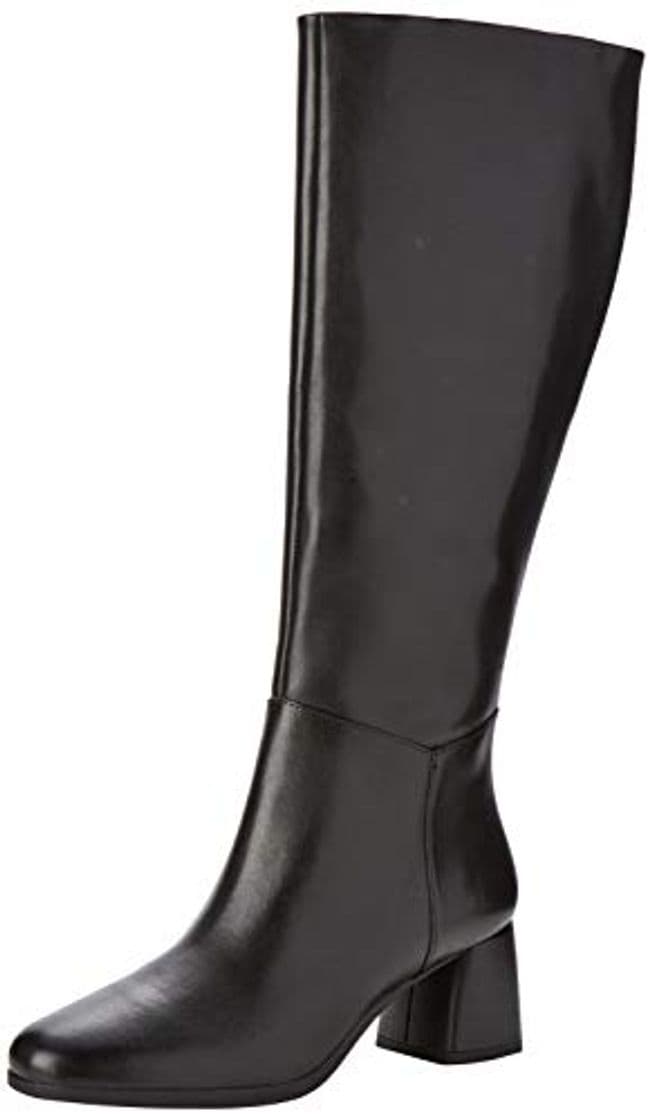 Moda Geox D Calinda Mid C, Botas Altas para Mujer, Negro