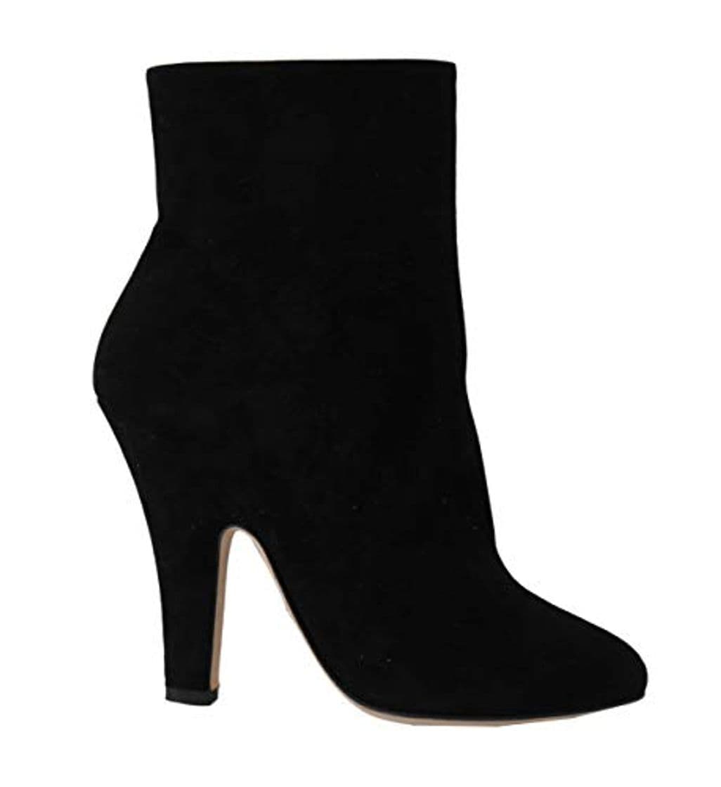 Moda Black Suede Heels Zipper Boots