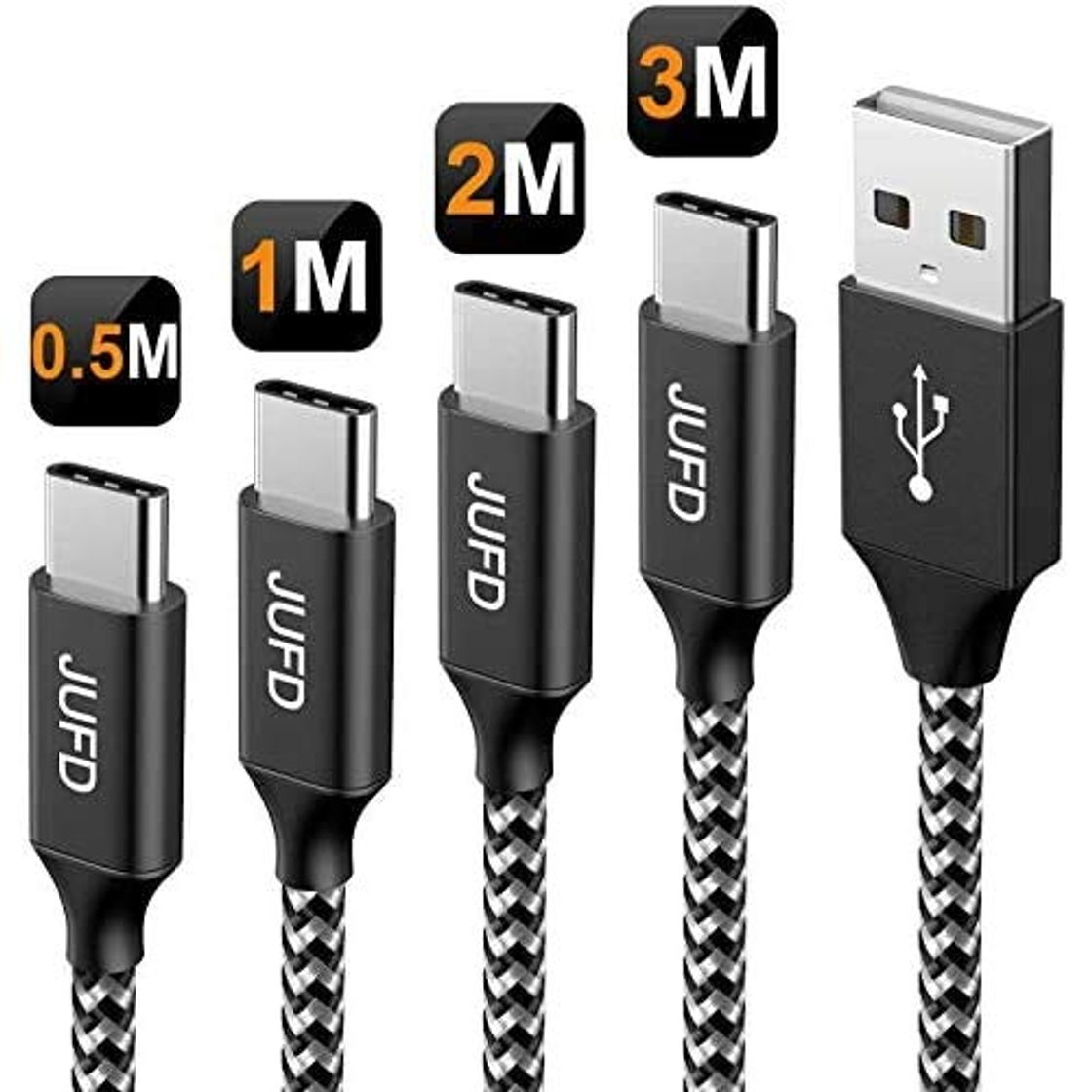 Producto JUFD USB Tipo C Cable, 0.5M+1M+2M+3M