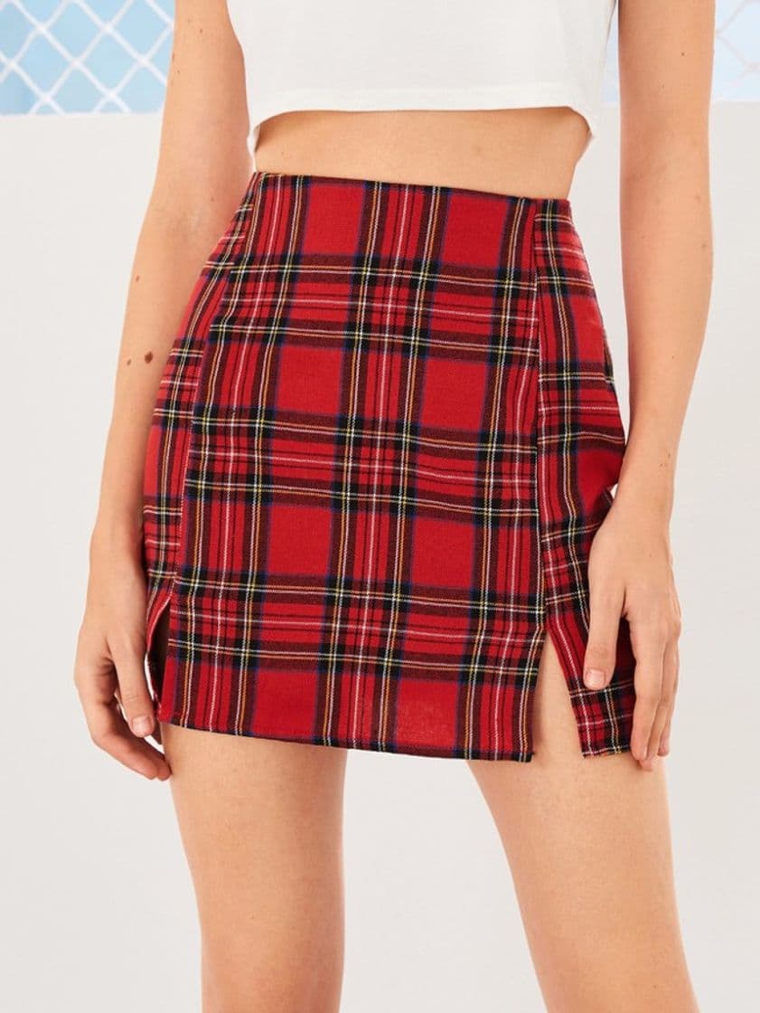 Product Red and black tartan skirt 