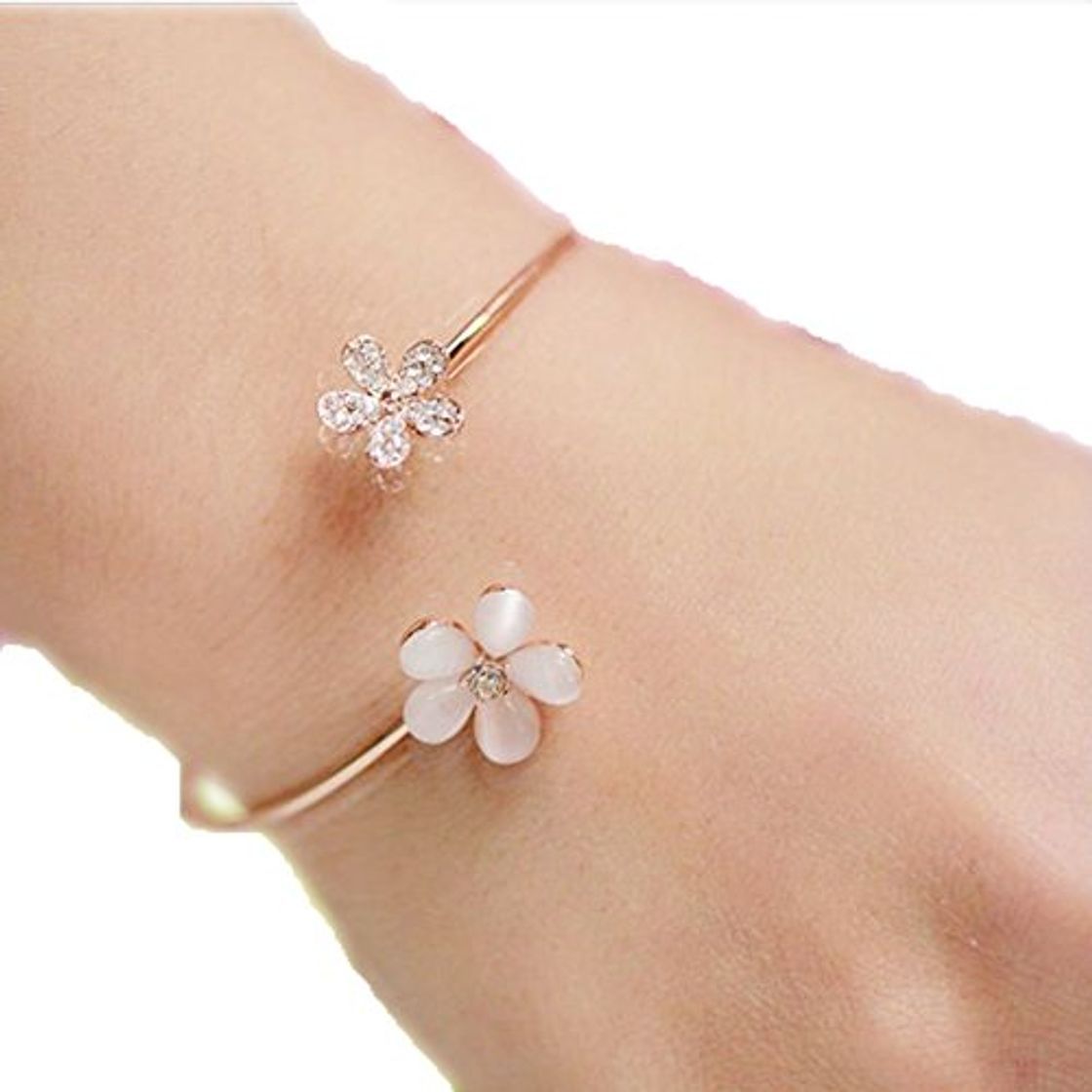 Beauty Atommy Pulseras de mujer de plata joyería de margarita fresca brazalete de