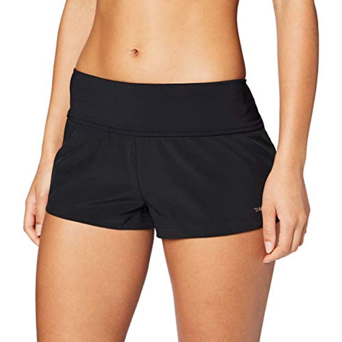 Moda Seafolly Active Hybrid Boardshort Pantalones Cortos de baño premamá, Negro