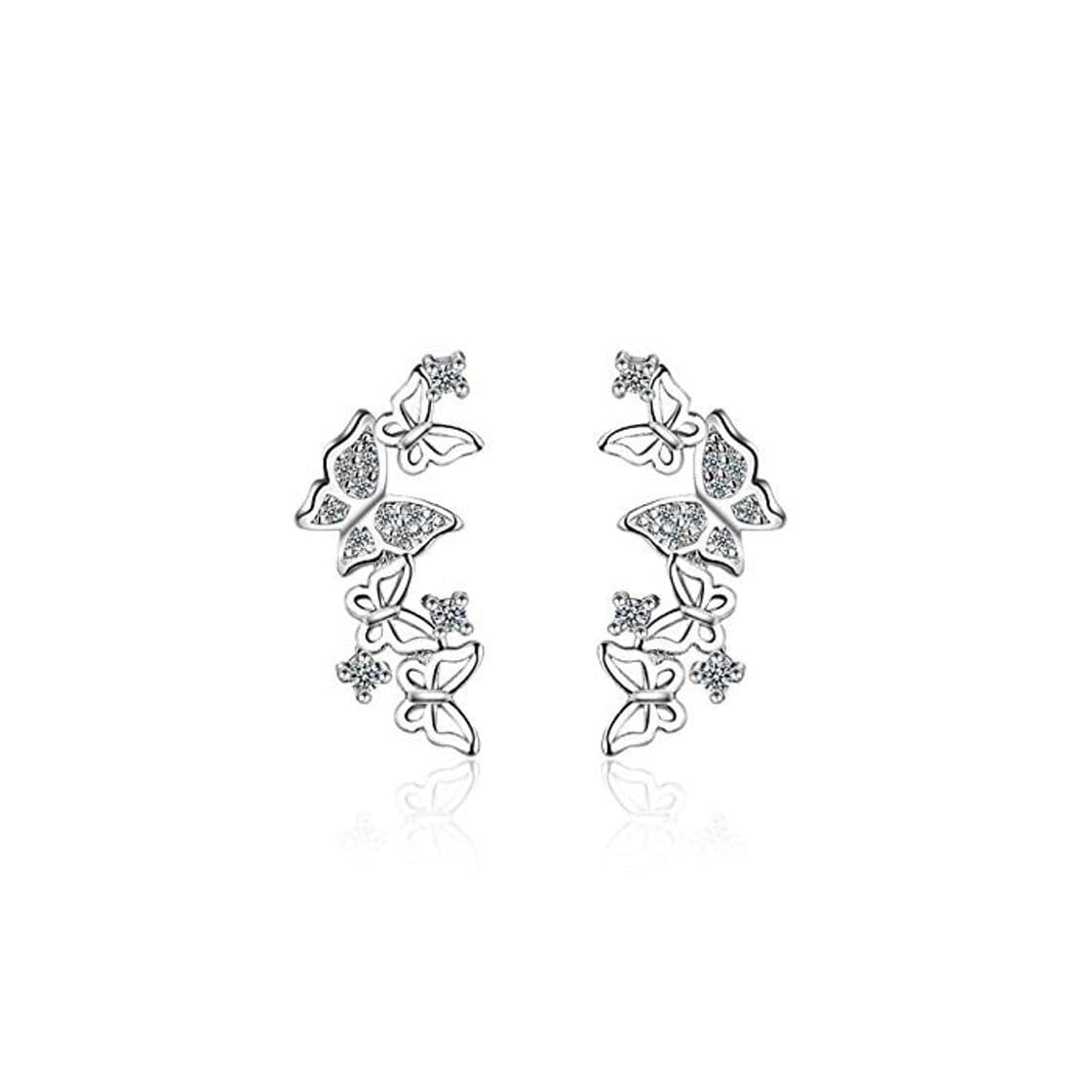 Product WANGJIA Dulce Mariposa Pajarita Aretes De Circón Para Las Mujeres 925 Joyería De Regalo De La Fiesta De Plata Esterlina Pendientes Oorbellen Brincos