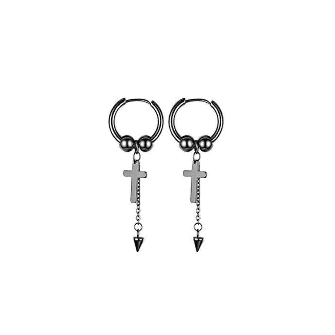 Producto Aroncent Pendientes de Cruz de Acero Inoxidable para Hombre Mujer Unisex Aretes de Borla de La Cruz Negro de Gótico Steam Punk Moda Diseño Anti Alergía Decoración de Oreja Piercing Religioso 4 Estilos