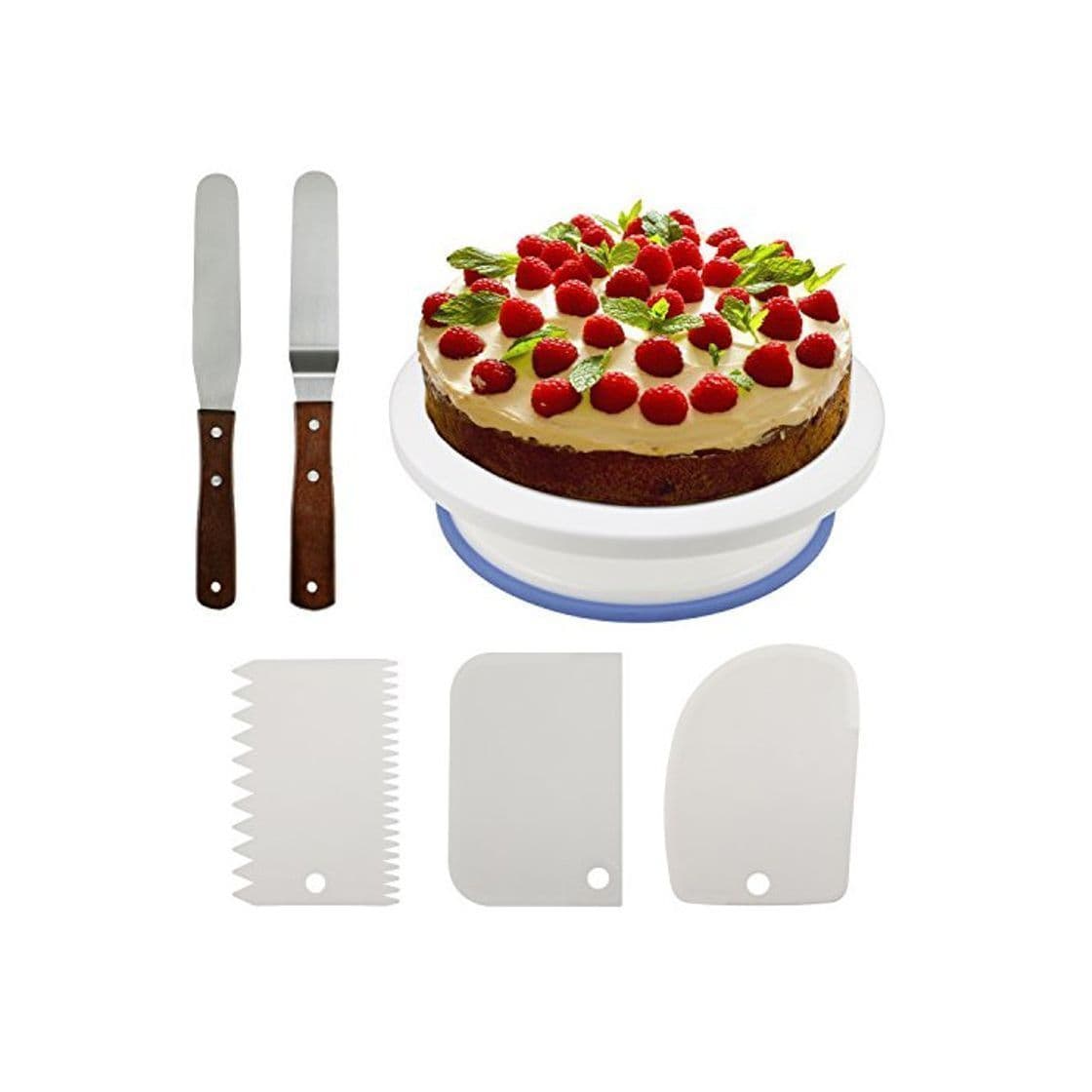 Elemento de la categoría hogar Philonext 10.8 '' Plato Giratorio para Tartas, 3Pcs Peines de repostería para