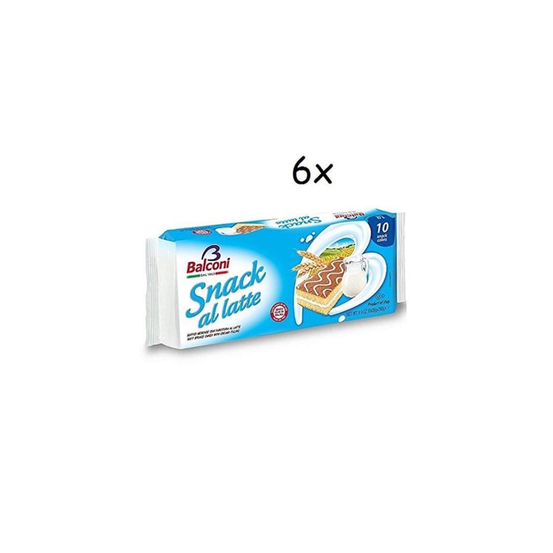 Product 6 x Balconi Snack al Latte 280 g de tarta con leche Italiano Brioches