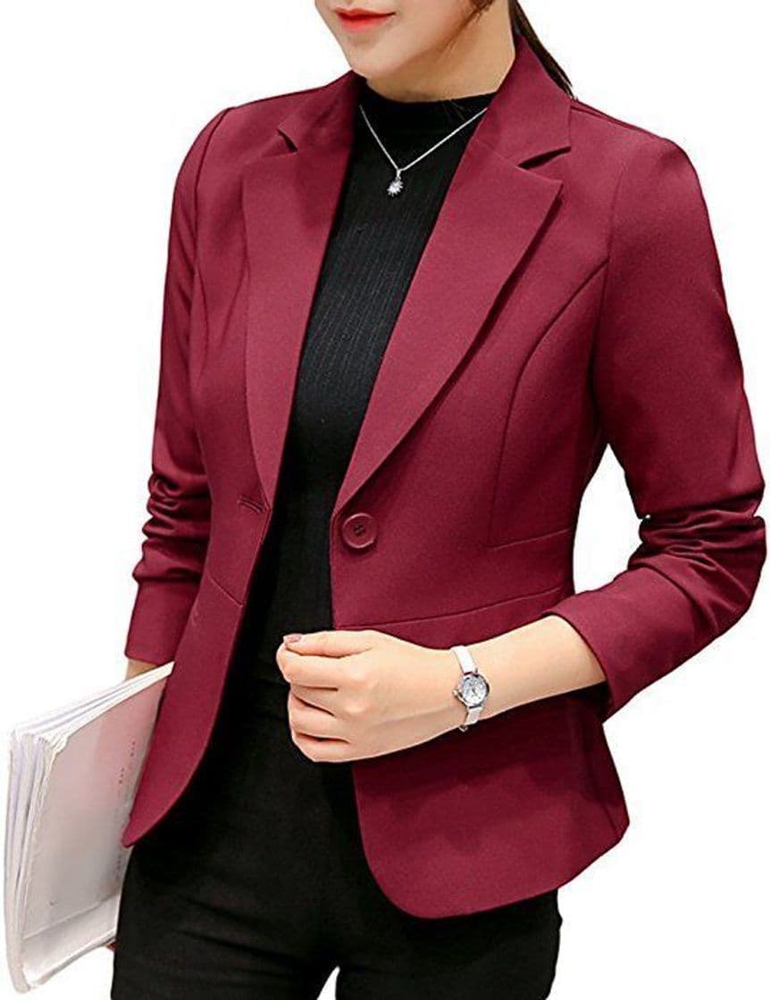 Moda Mujeres Blazer Elegante Oficina Traje de Chaqueta Outwear Casual STRIR