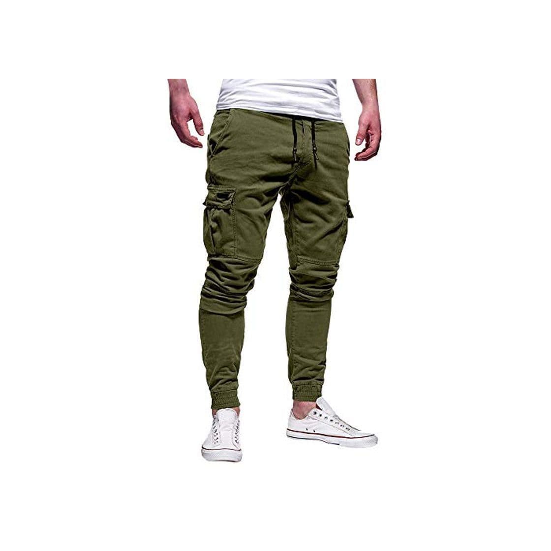 Fashion STRIR Pantalones de Hombre Casuales Deporte Joggers Pants Algodón Slim Fit Jeans Cargo Trouser