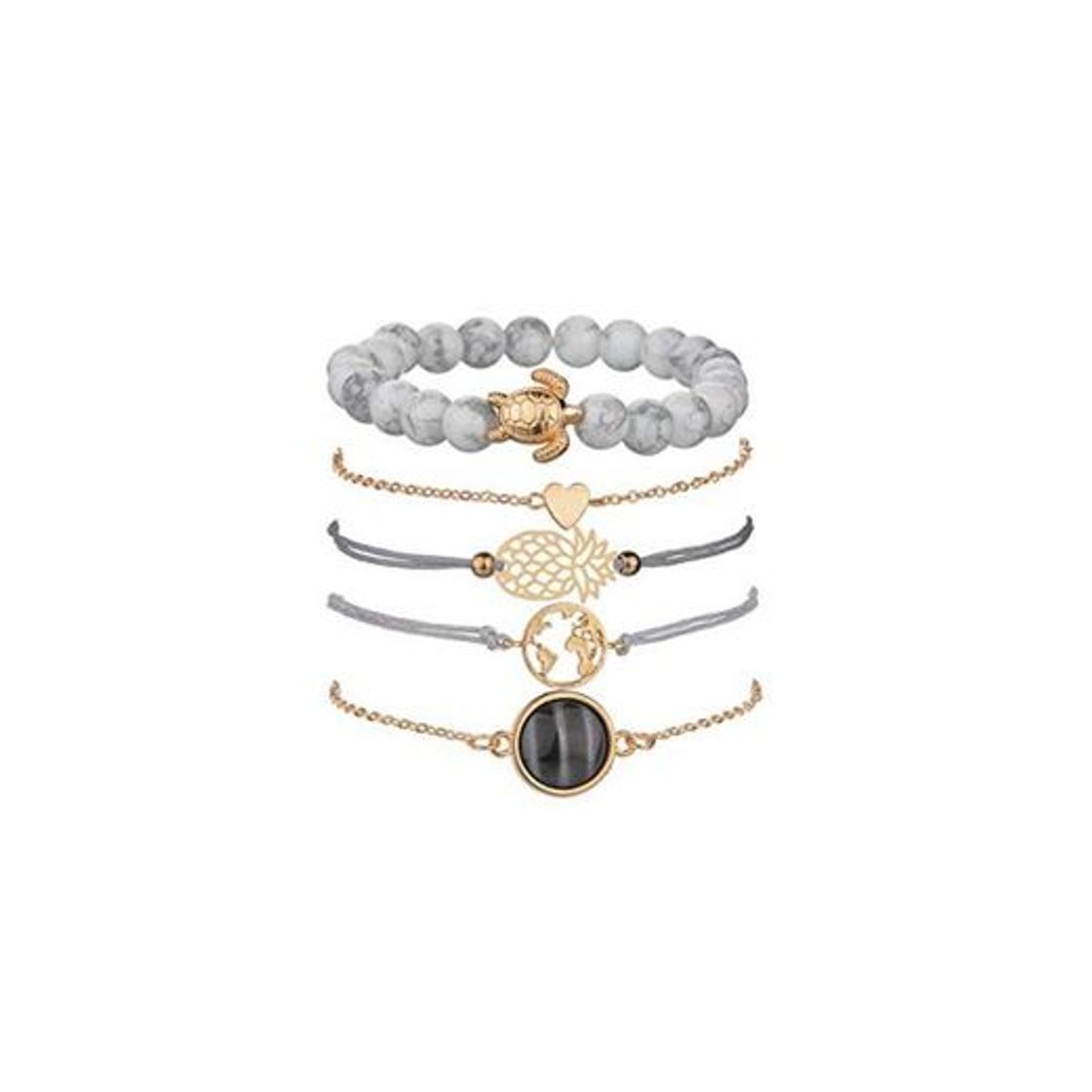 Producto Conjunto Pulseras Mujer, Dsaren Apilable Pulsera Ajustable Circón Brazalete Conjunto Mujeres Accesorios