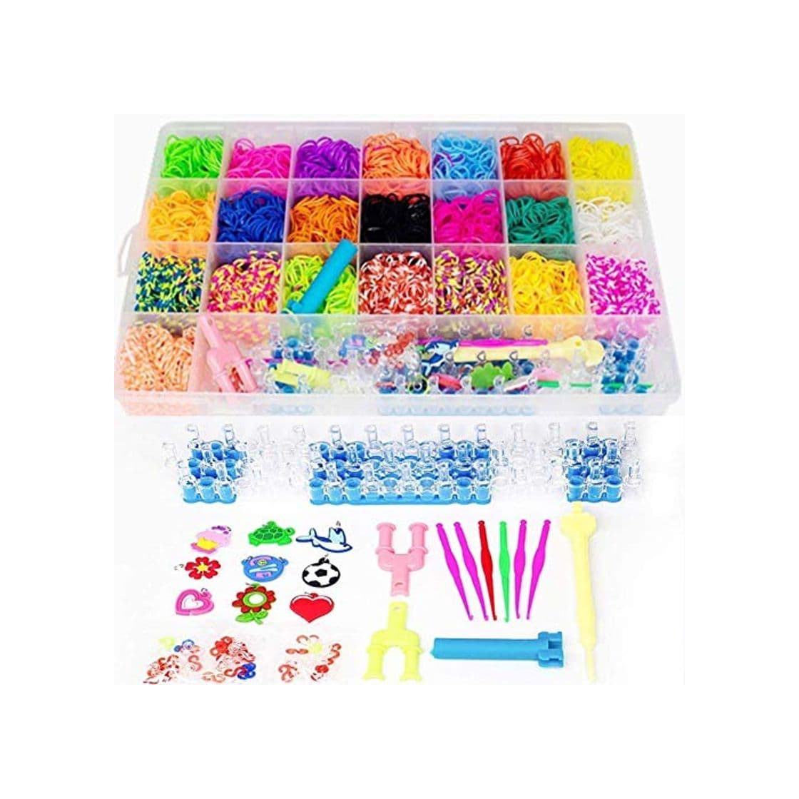 Product Towinle Caja Pulseras Gomas 4400 Bandas de Silicona Gomitas Para Hacer Pulseras De Colores Loom Kit para Pulseras