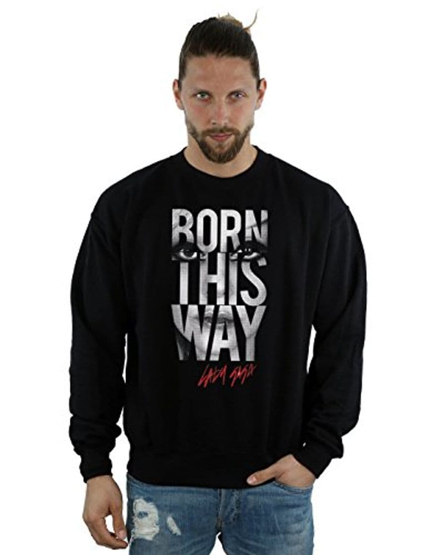 Moda Lady Gaga Hombre Born This Way Text Camisa De Entrenamiento XXX