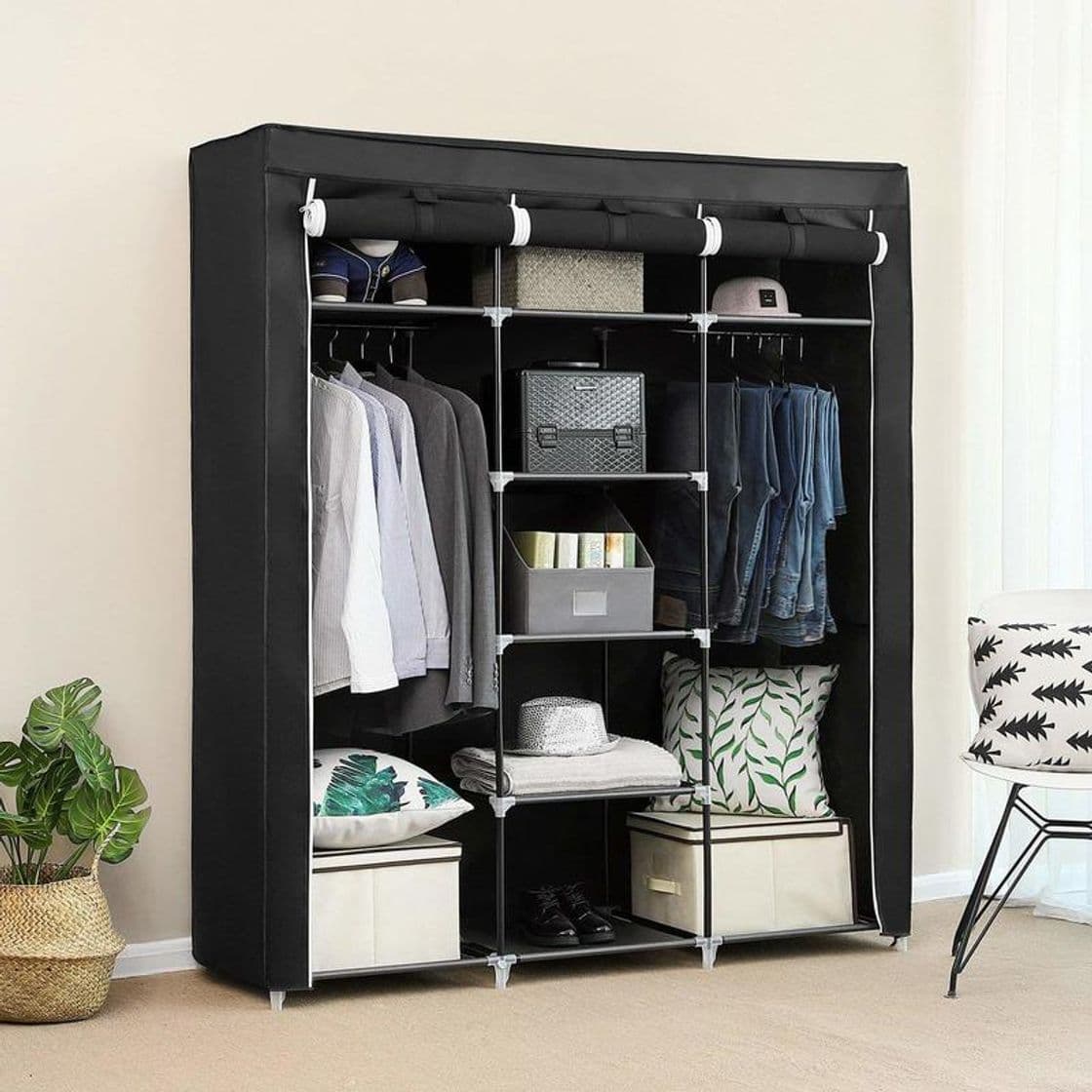 Home SONGMICS Armario Closet Organizador Textil Plegable Color Negro 175 x 150 x