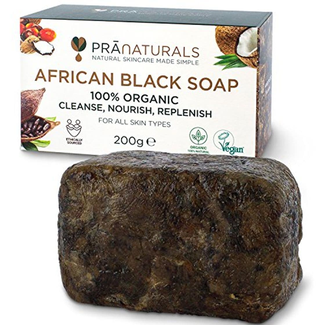 Belleza PraNaturals Jabón Negro Africano 200g