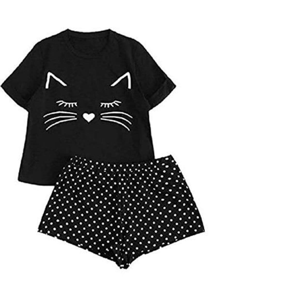 Producto Conjunto de Pijama Estampado Cactus para Mujer Shorts Casuales para niñas Camiseta con Volantes de Manga Corta Ropa de Dormir Conjunto de Pijama