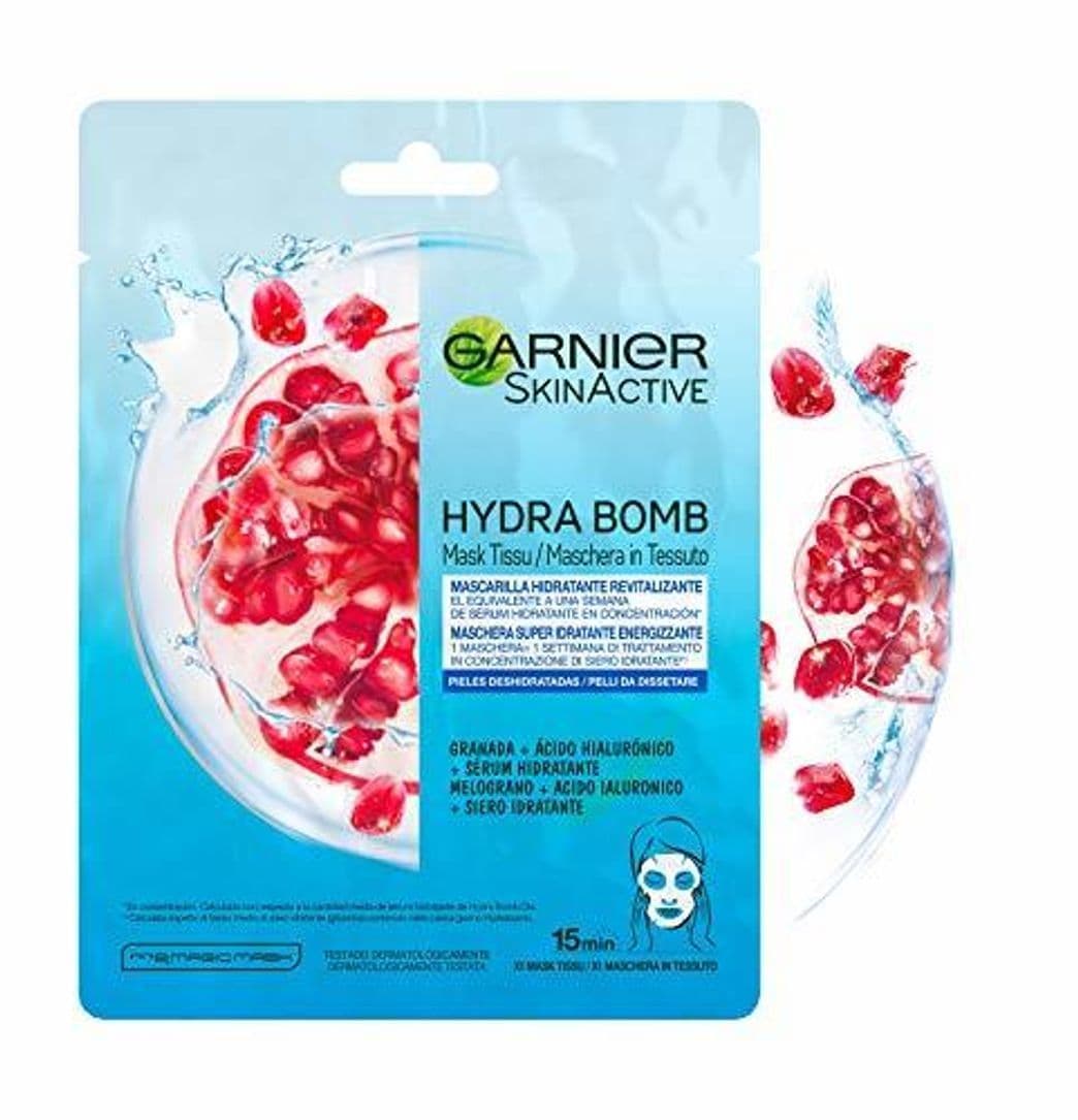 Belleza Garnier Skin Active Mask Tissu Mascarilla de Tela Hydra Bomb Hidratante Energizante