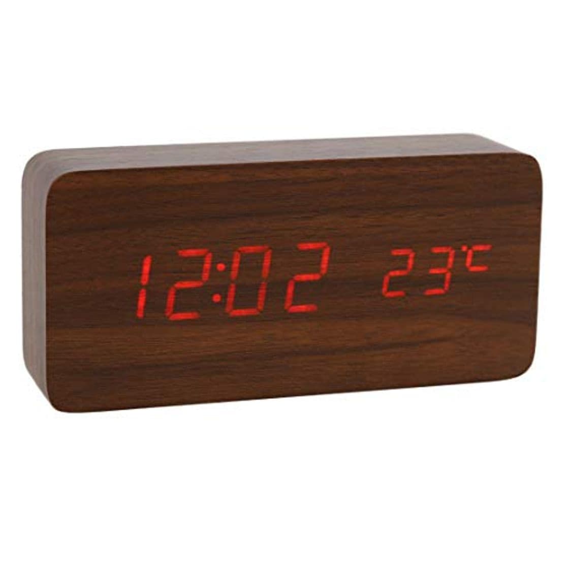 Producto Lanker Reloj Digital De Madera - Reloj Despertador Multifunción con Visualización De