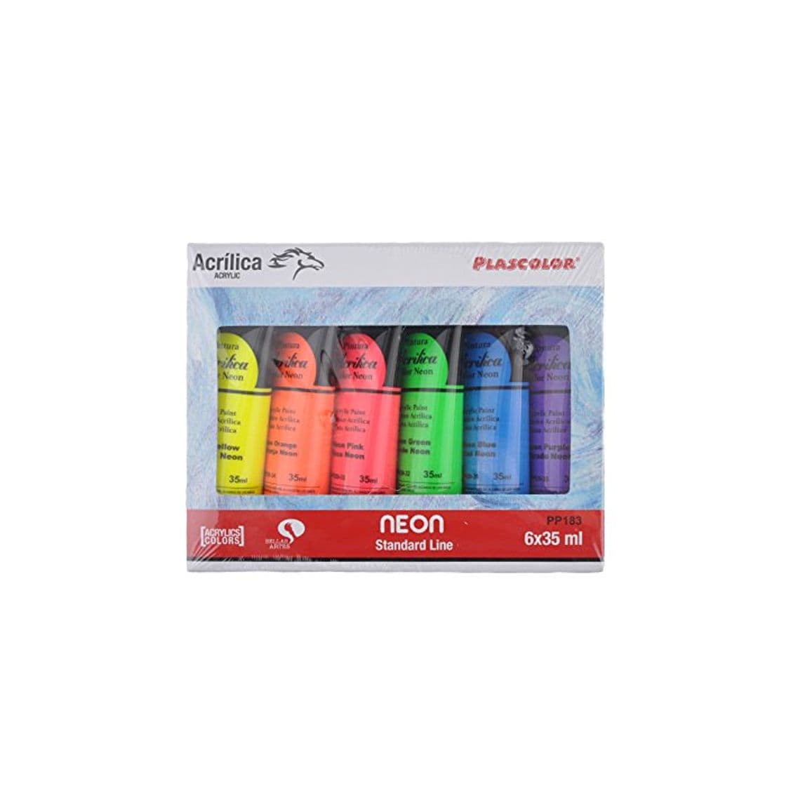 Product Plascolor PP183 - Pack de 6 tubos de pintura acrílica