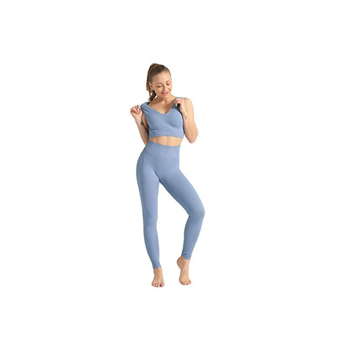 Fashion Running Fitness Yoga Juego De Yoga De 2 Piezas Sujetador Deportivo Y Polainas Conjunto De Gimnasio De Mujer Ropa Higroscópica Y Liberadora De Sudor Entrenamiento Sin Costuras Fitness Ropa Deport