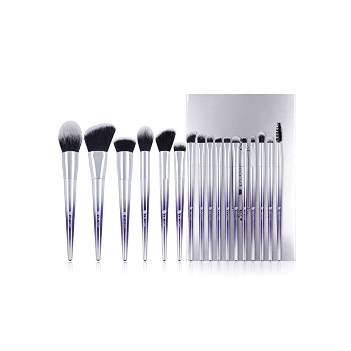 Product DUcare Brochas de Maquillaje Profesional 17 PCS Púrpura Color Base de Cara Sombra de Ojos Delineador de ojos Resaltador Kits de pinceles de maquillaje