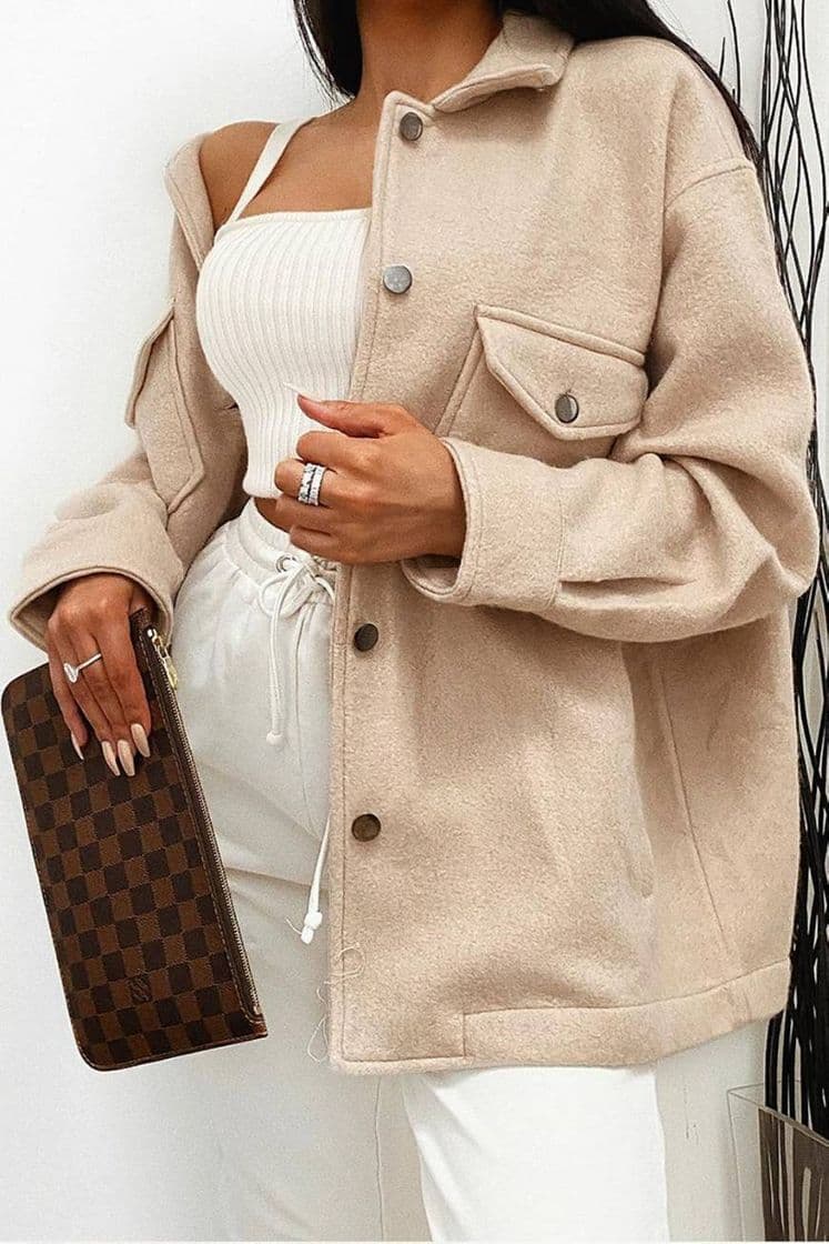 Product Beige Oversized Shacket

