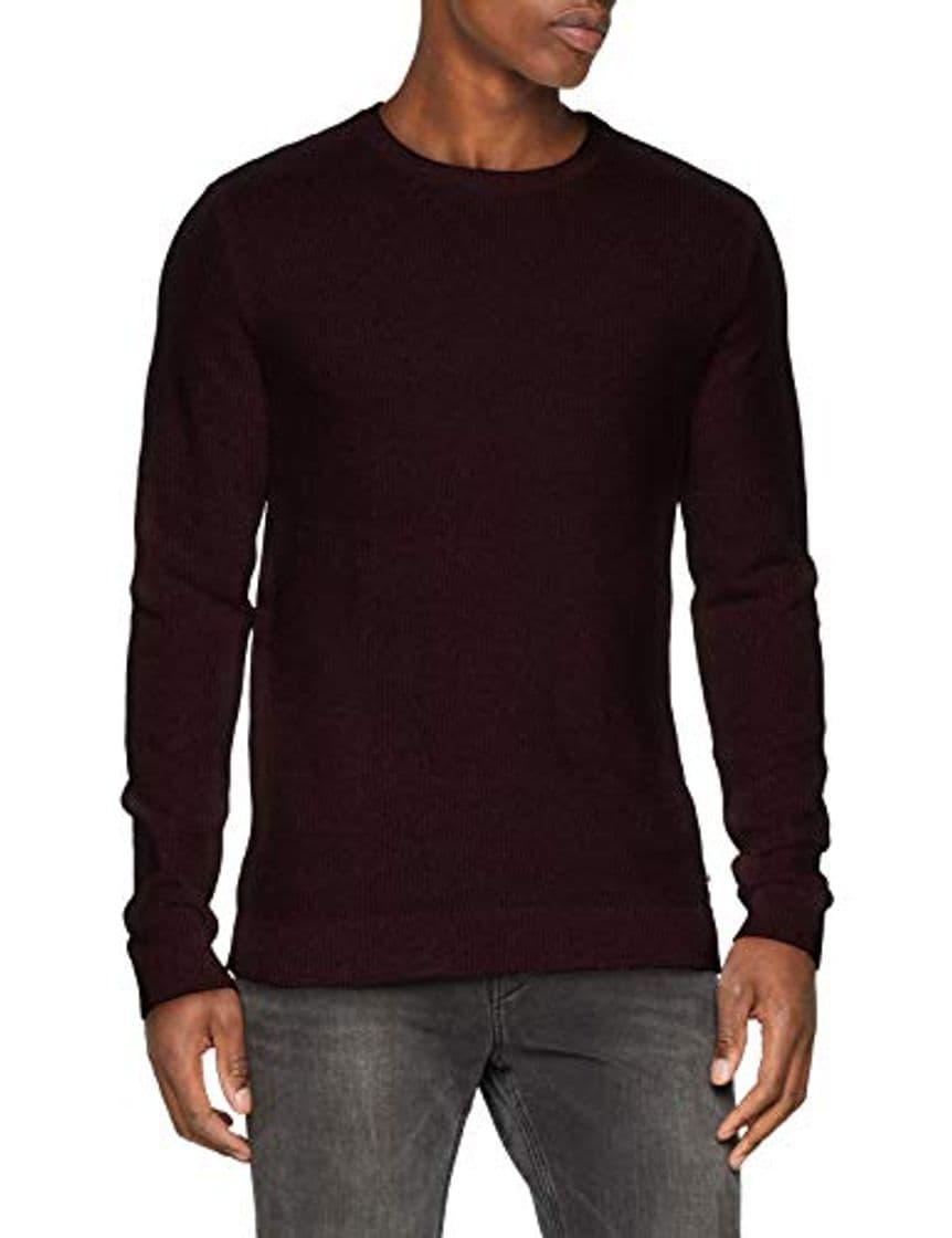 Fashion JACK & JONES Jjestructure Knit Crew Neck Noos suéter, Rojo