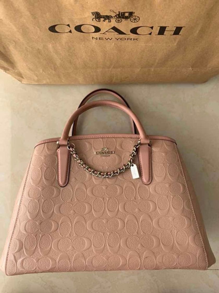 Moda Coach mujer charlie bolsas de mano rosa