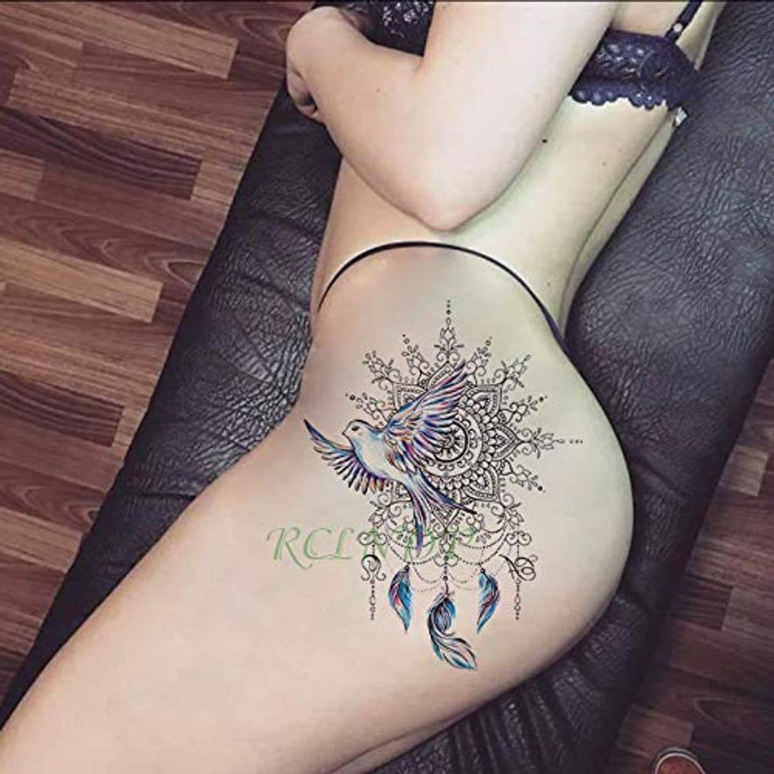 Producto tzxdbh Impermeable Etiqueta engomada del Tatuaje Temporal Luna Sol Tatto Tatuajes Tatuajes en la Cadera Pierna Cuello para niña Mujer