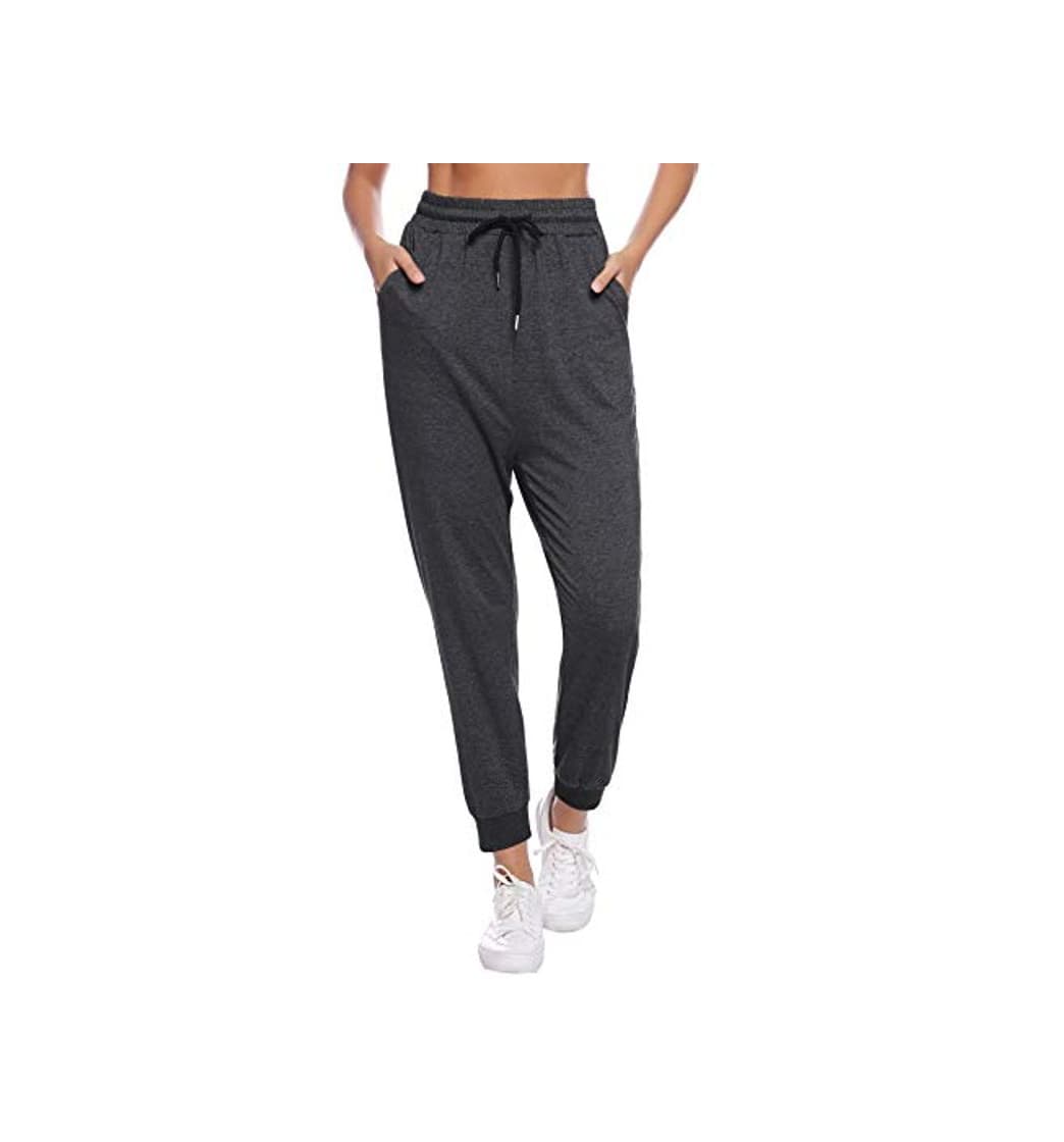 Moda Aibrou Pantalones Chándal Raya Mujer Algodón Largos Pantalon para Deportivo Yoga Fitness Jogger Casual