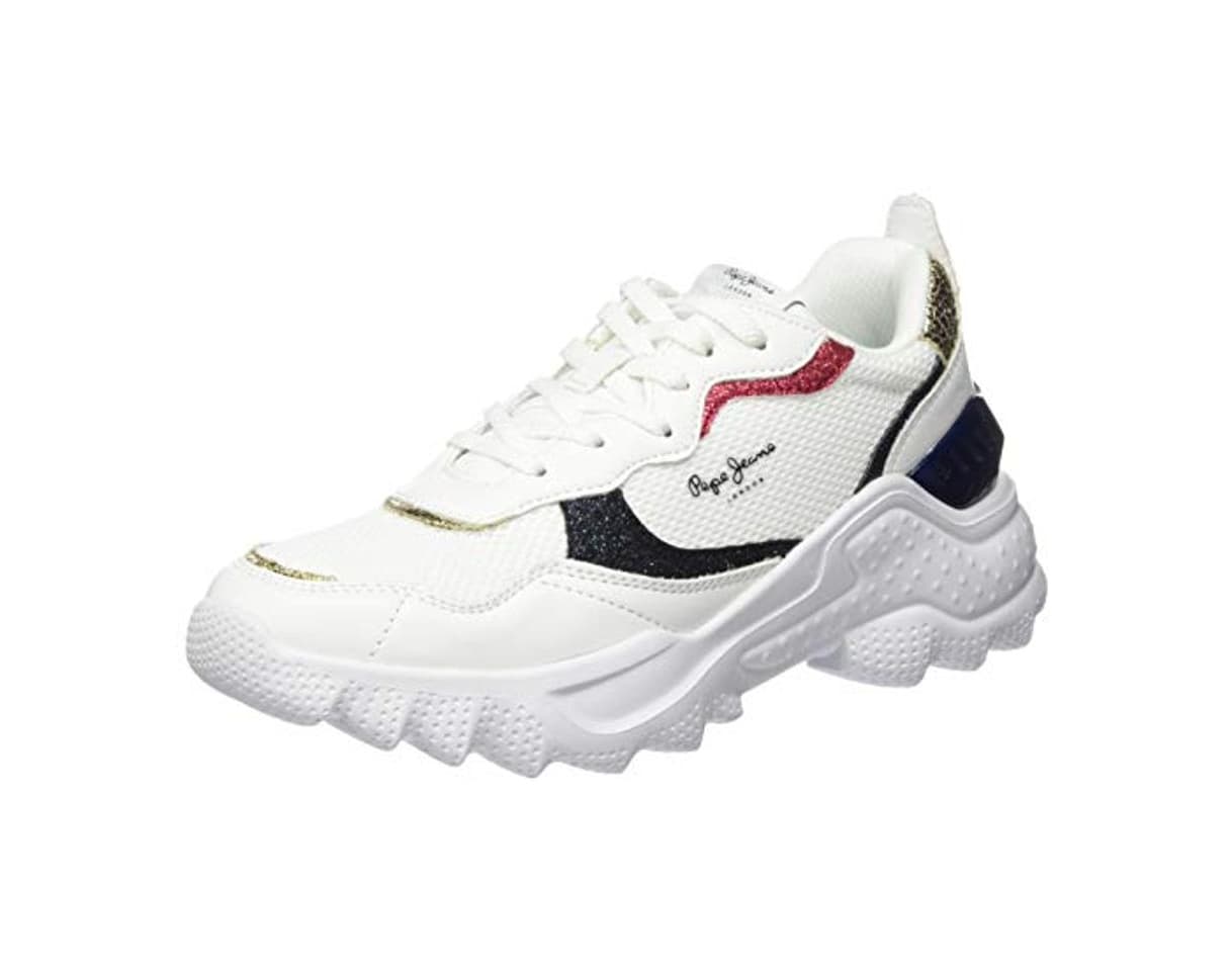 Moda Pepe Jeans Eccles CLEX, Zapatillas para Mujer, Blanco