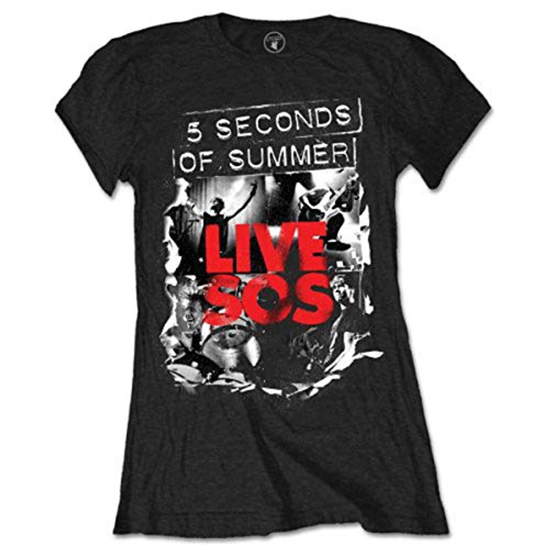 Moda Ladies 5 Seconds of Summer 5SOS Live SOS Oficial Camiseta Mujeres señoras