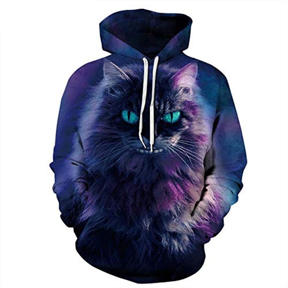 Fashion ZQWY Sudaderas con Capucha con Estampado de Gato de Cheshire Sudadera con Capucha Sudaderas con Capucha Sueltas 3D Sudaderas con Capucha Finas Moleton Feminino