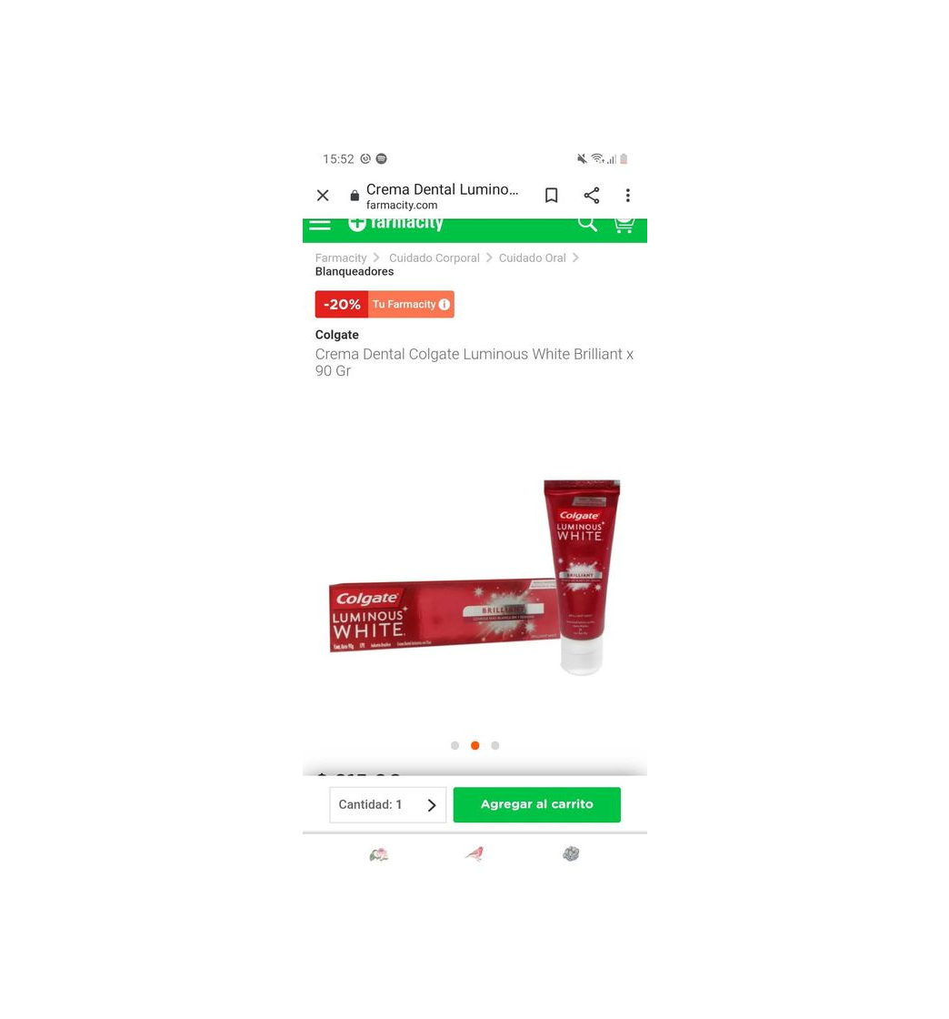 Producto Crema Dental Luminous White colgate