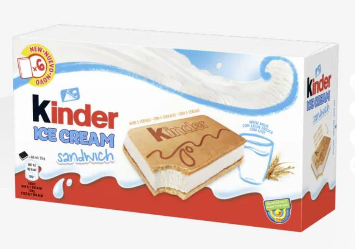 Producto Kinder ice cream sandwitch