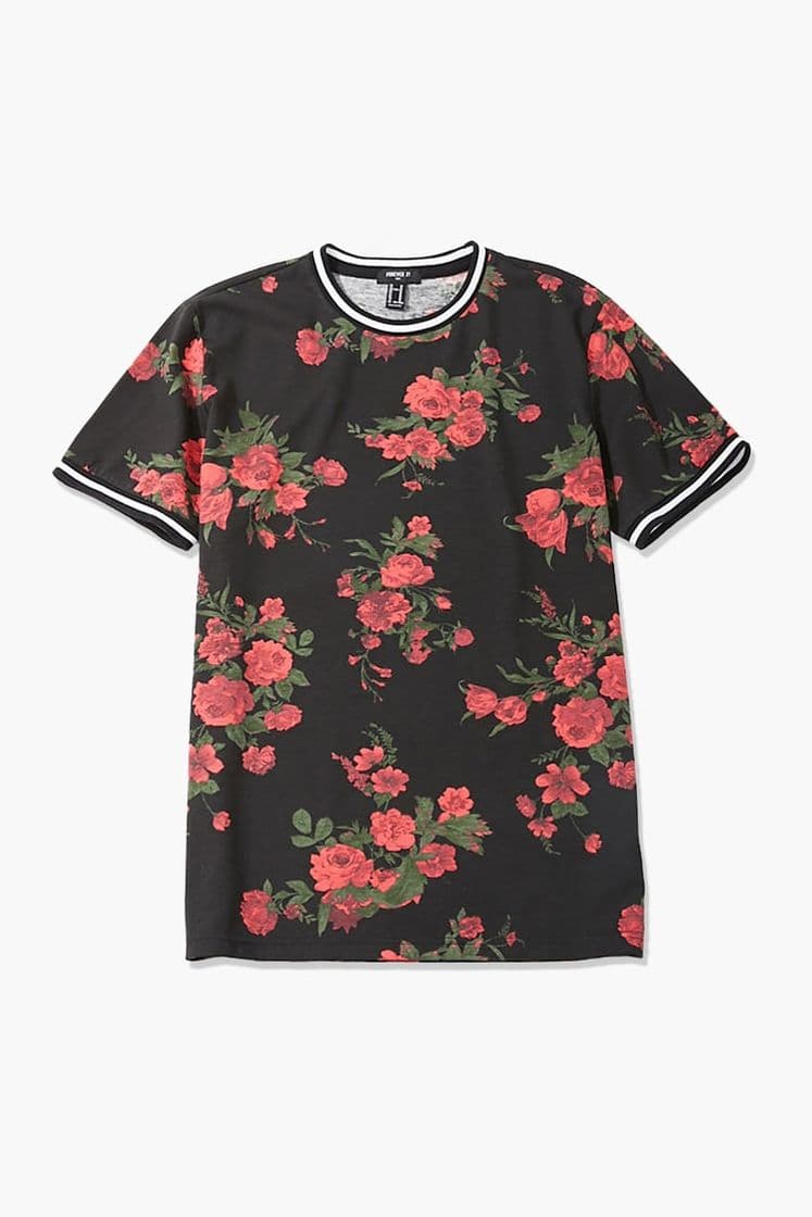 Moda Floral Varsity-Striped Tee | Forever 21