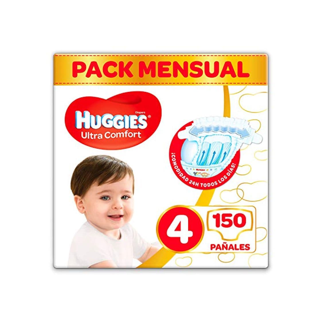 Beauty Huggies Ultra Comfort Pañales Talla 4