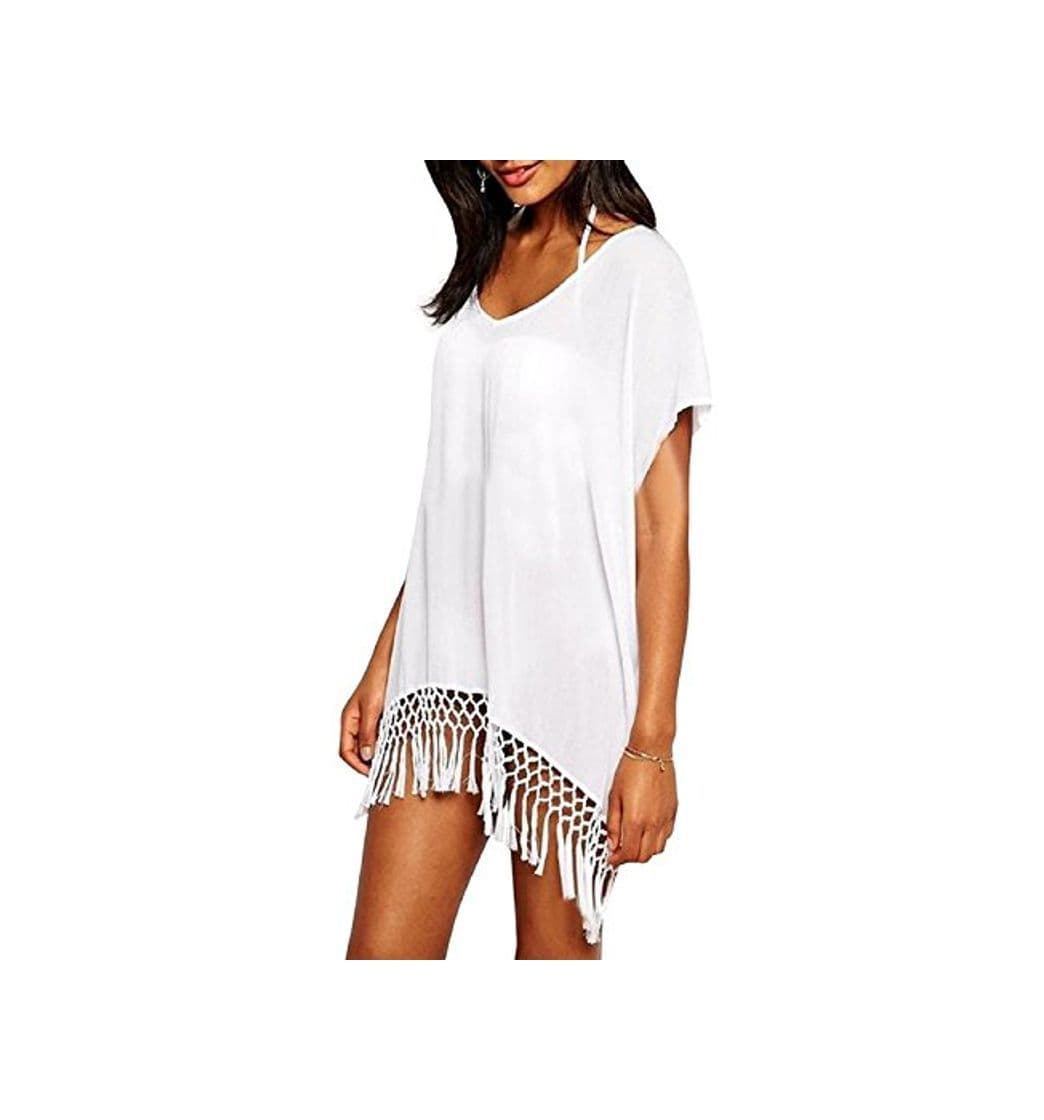 Product UMIPUBO Mujer Ropa de Baño Suelto Vestido de Playa Borla Verano Camisolas