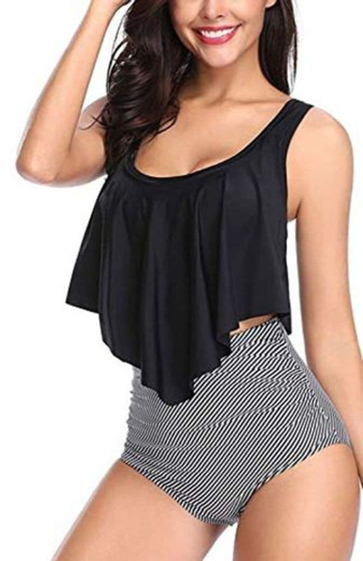 Product Angerella Bañadores para Mujer Trajes de Baño Pieza Ruffled Top Talle Alto