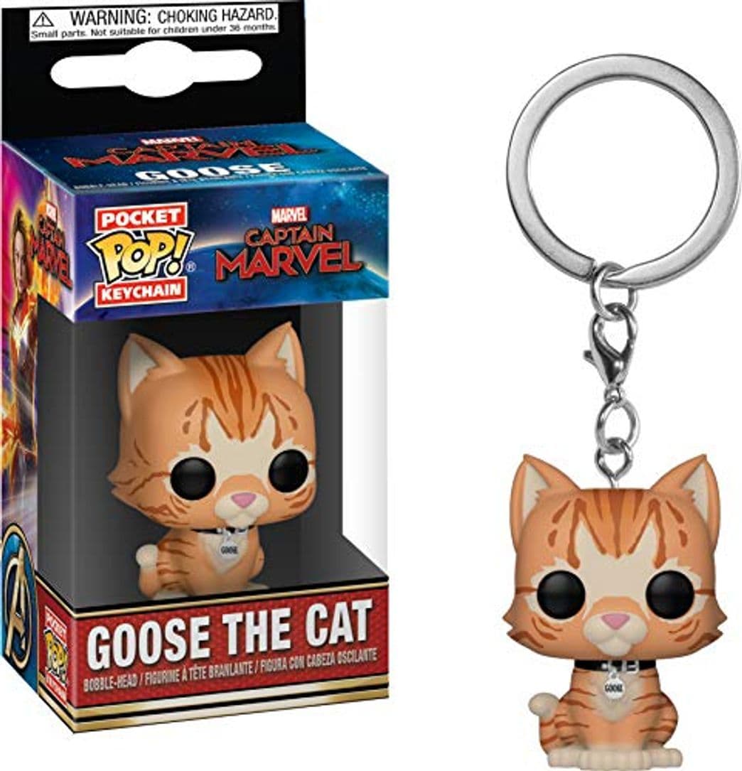 Product Funko- Pocket Keychain Captain Marvel: Pop 3 Llavero, Multicolor