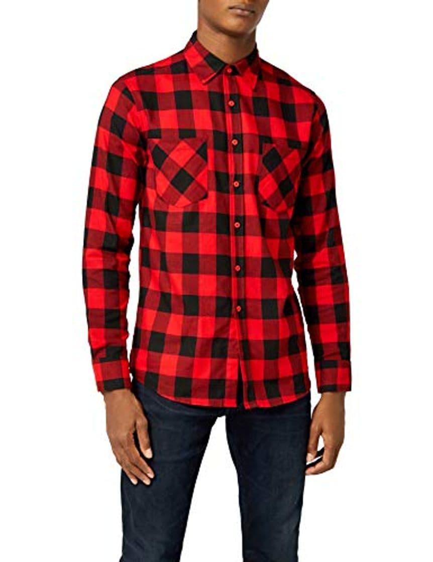 Fashion Urban Classics Checked Flanell Shirt - Camisa, color negro