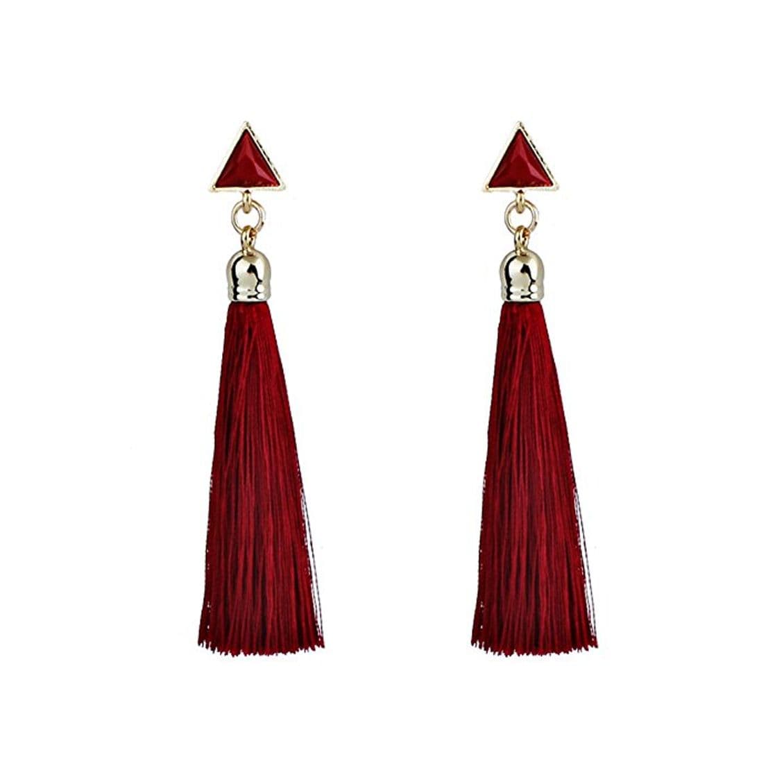 Producto Pendientes Borla Flecos Bohemio, Holacha Pendientes Largos de Cuerda aretes colgantes étnica