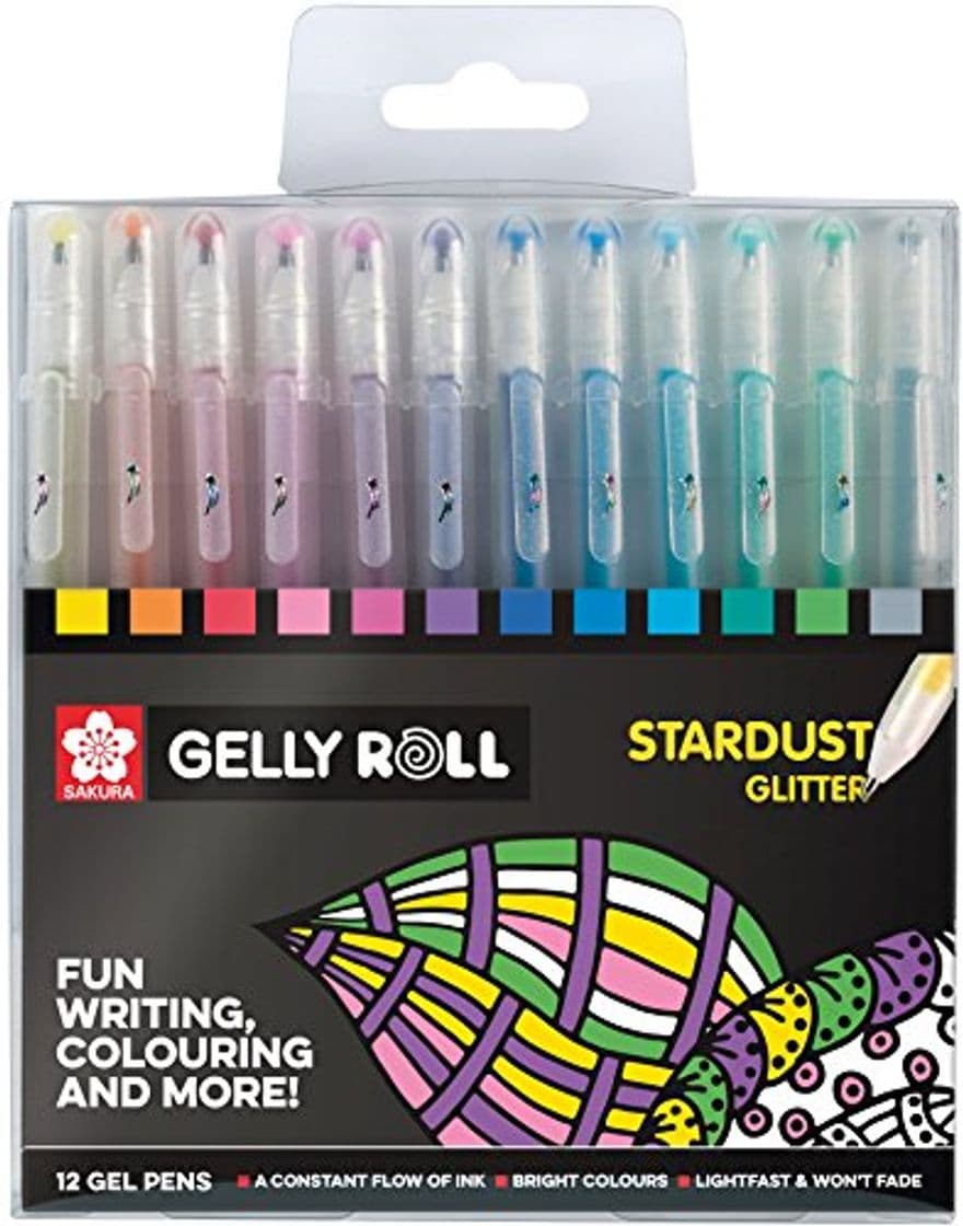 Place Stardust Gelly Rollo Pluma Brillo Conjunto De 12 Colores Clasificados