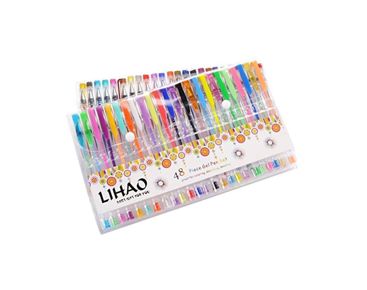 Home LIHAO 48 Plumas Gel Colores Bolígrafos de Tinta Gel Ink Pen Set