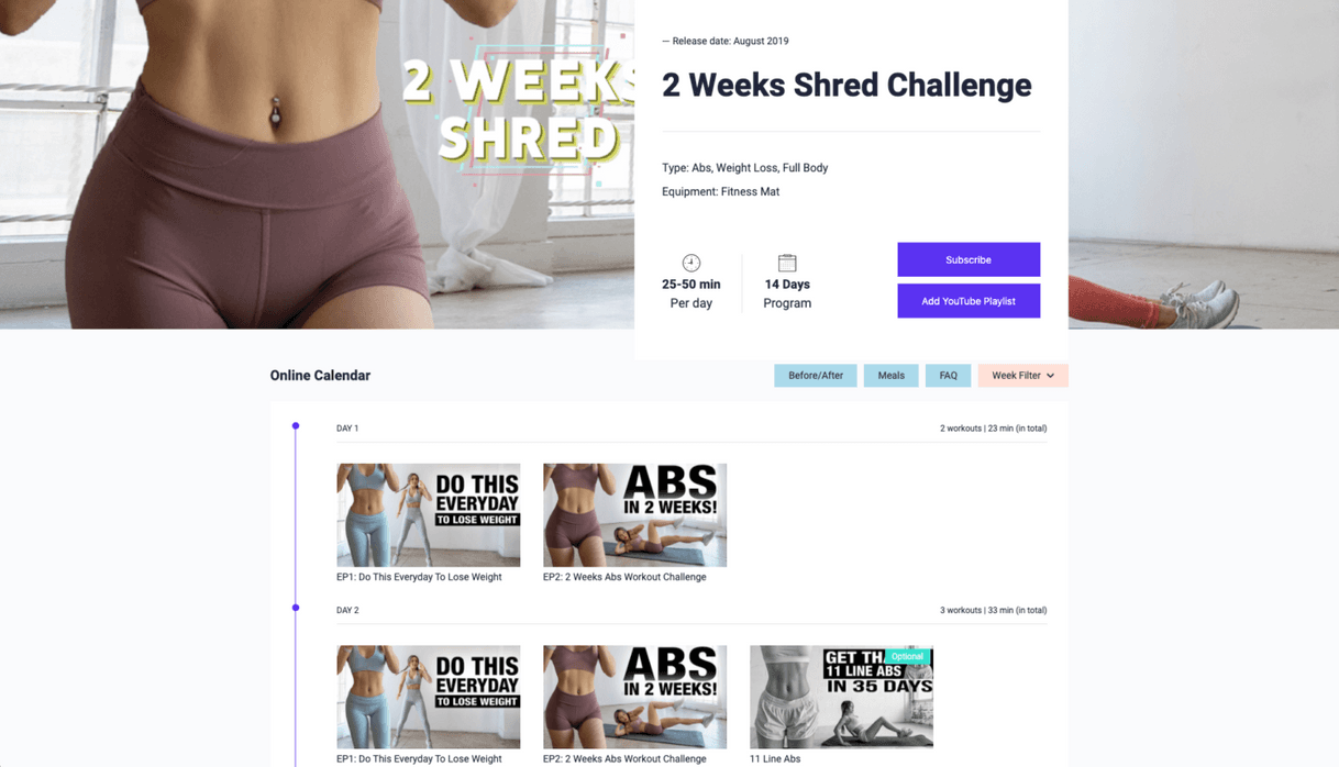 Fashion 2 Weeks Shred Challenge - Free Workout Program - Chloe Ting