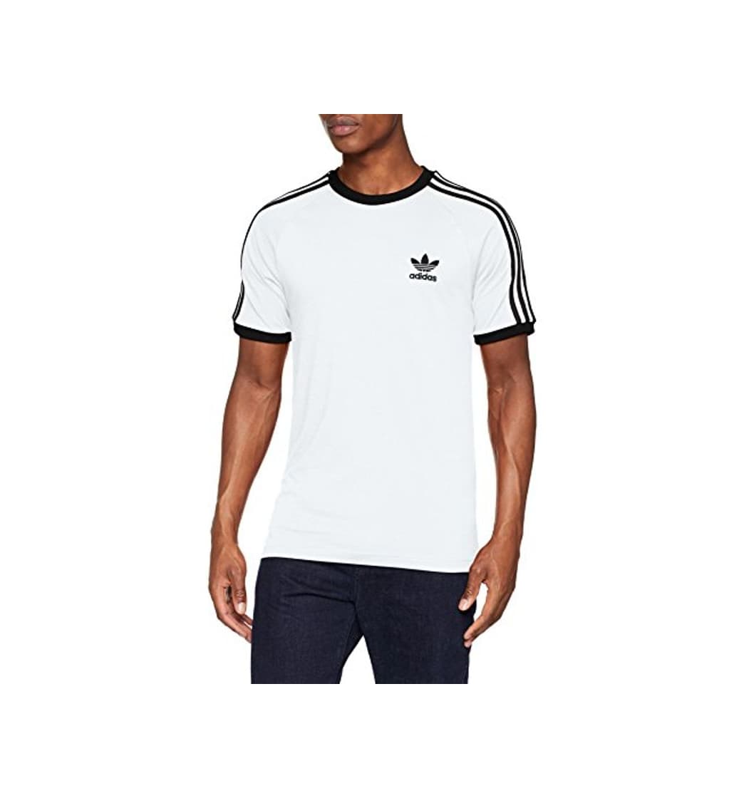 Fitness adidas Tres Bandas Camiseta de Manga Corta, Hombre, Blanco