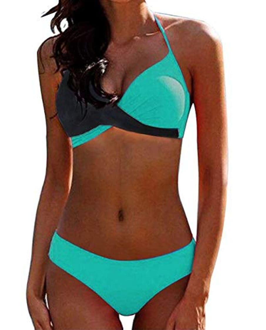 Producto CheChury Bikinis Mujer 2020 Push Up Halter Bikini Traje de baño Acolchado Bra Tops y Braguitas Bikini Sets Talla Grande Bañador Vacaciones