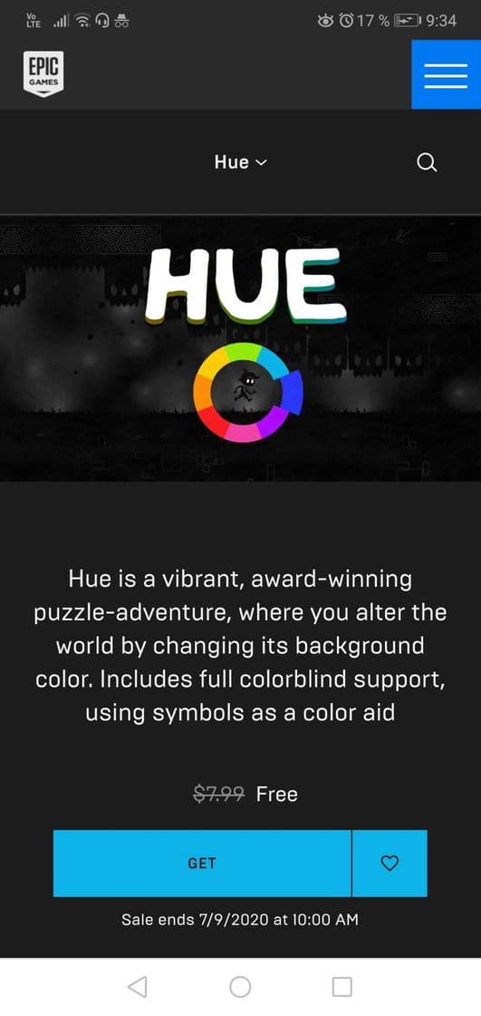 Videojuegos JUEGO GRATIS EN EPIC GAMES: "HUE" 💥🔥