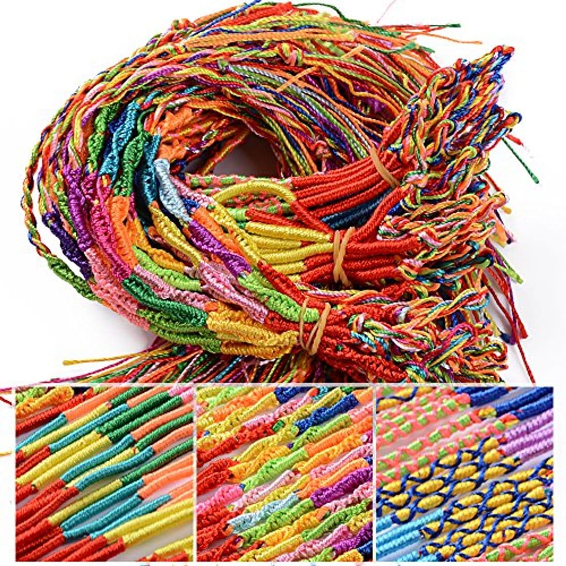 Product 60pcs Pulseras Trenzadas Hilo de Amistad Colores Hechas a Mano para Muñeca