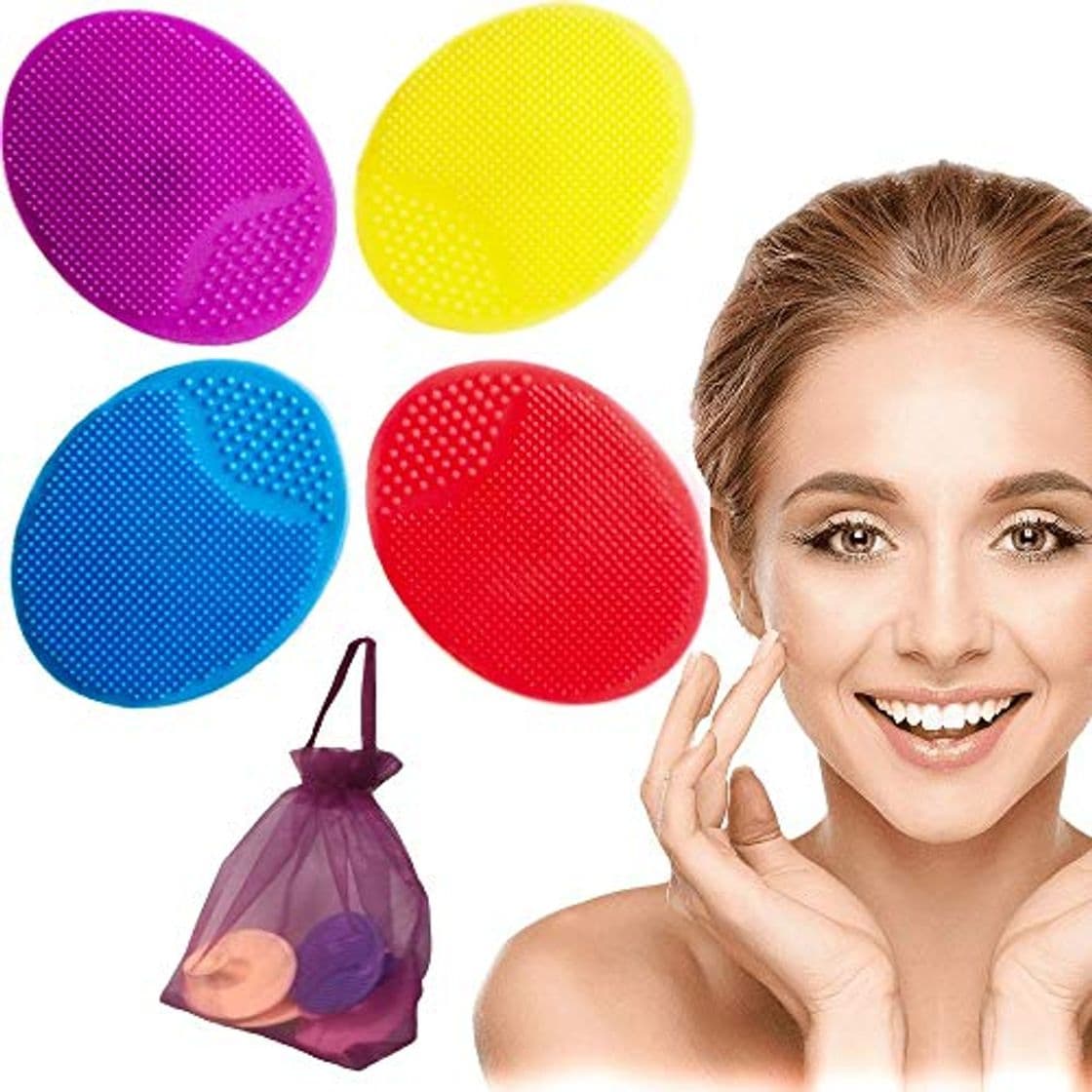 Product Cepillo Limpieza Facial Exfoliante 4X Piel Sensible Regalo Bolsa Masajeador Limpiador Suave Depurador Se Silicona Antiedad Cuidado Delicado