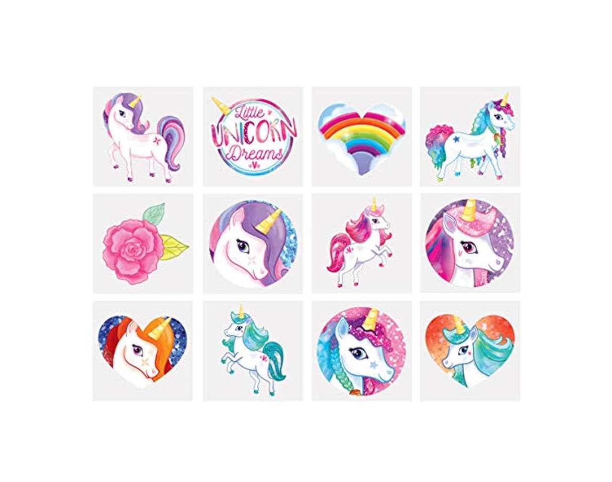 Product KINPARTY ® - 84 x Tatuajes Temporales Unicornios Diseños Surtidos para Niñas