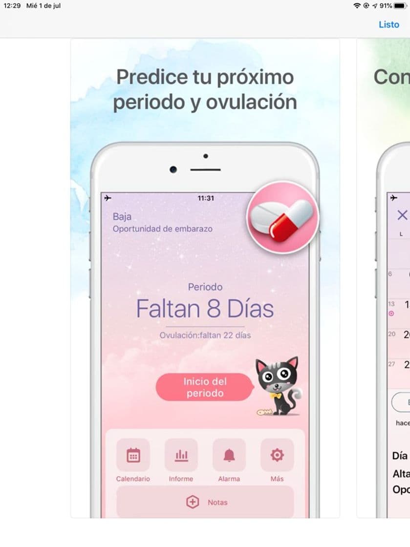 App ‎Periodo Calendario Menstrual en App Store y Android 